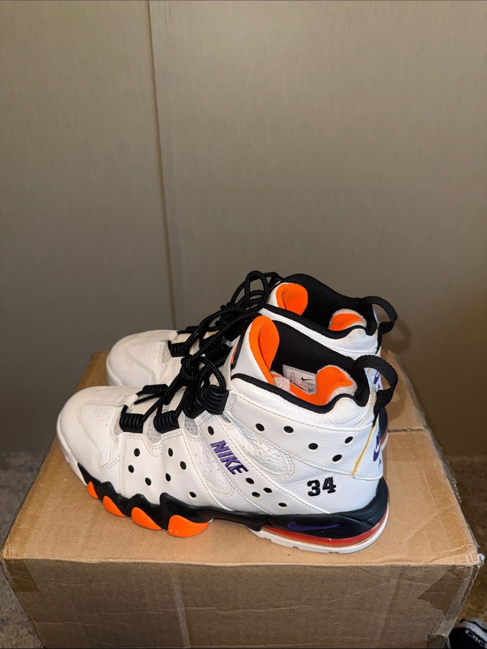 Nike Kids White, Orange & Black High-Top Sneakers